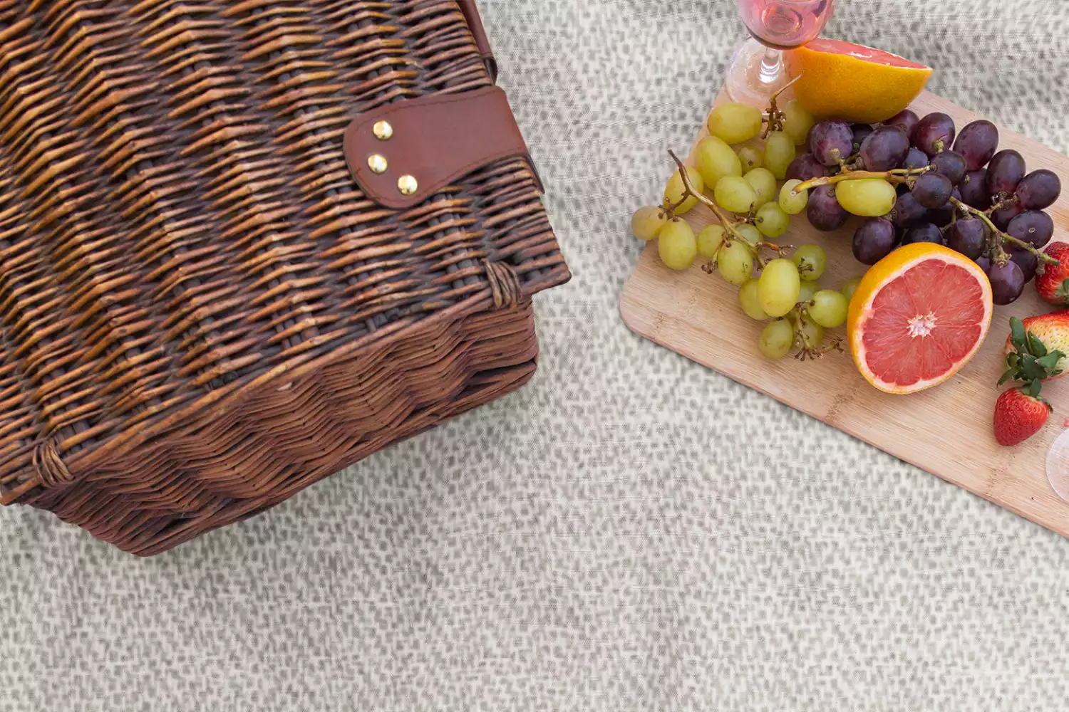 rolled picnic blanket