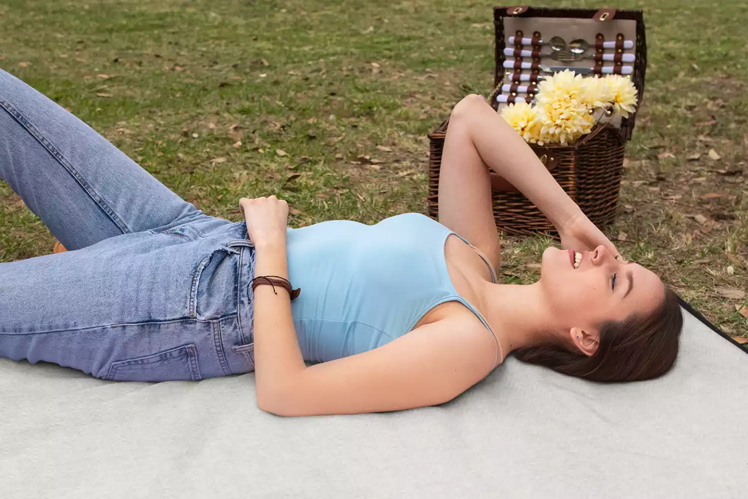 waxed canvas picnic blanket