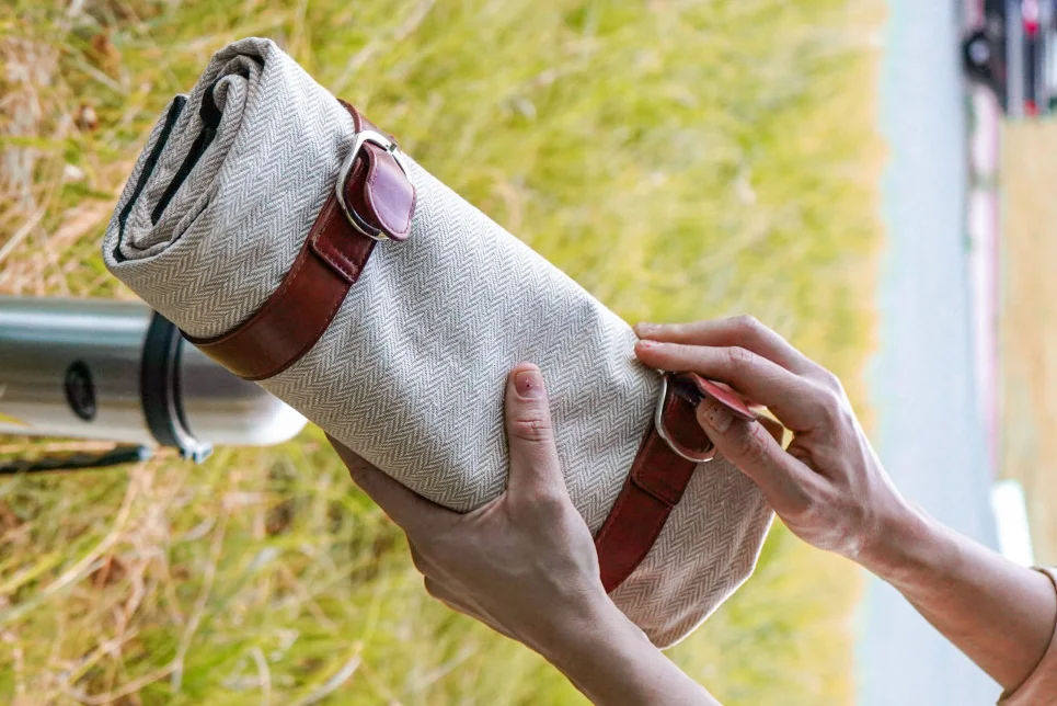 waxed canvas picnic blanket